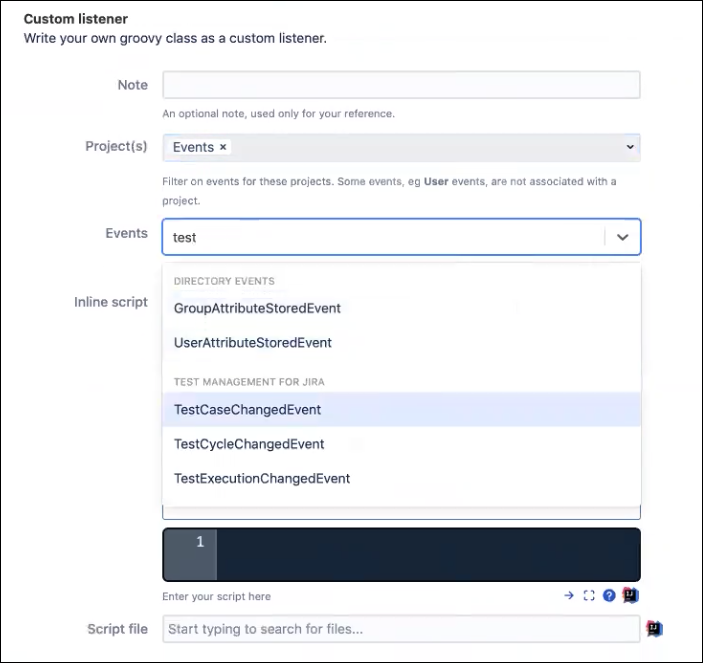 ScriptRunner event listeners server ScriptRunner event listeners server