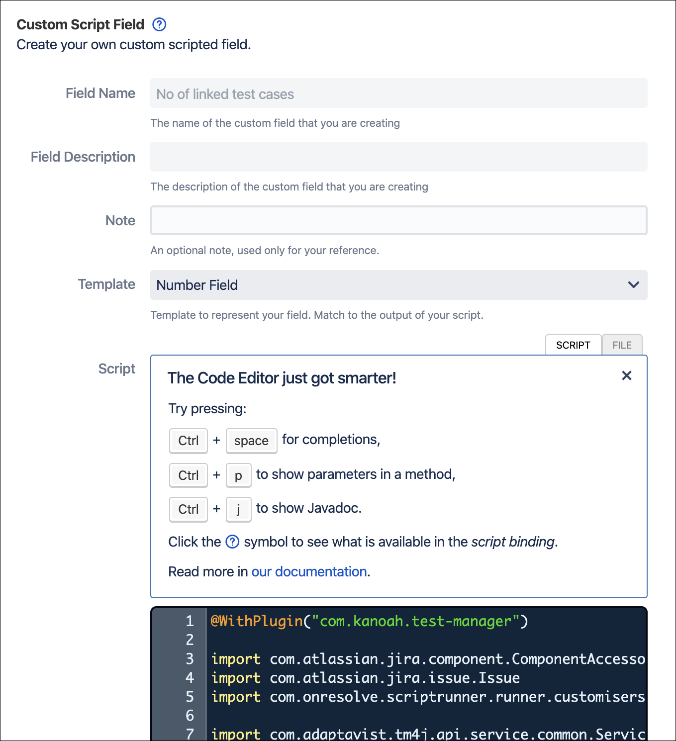 Creating script fields Creating script fields